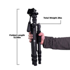 BlackOvis Alpine Pro Carbon Fiber Sitting Tripod with Panhead Gen 2 - Carbon -