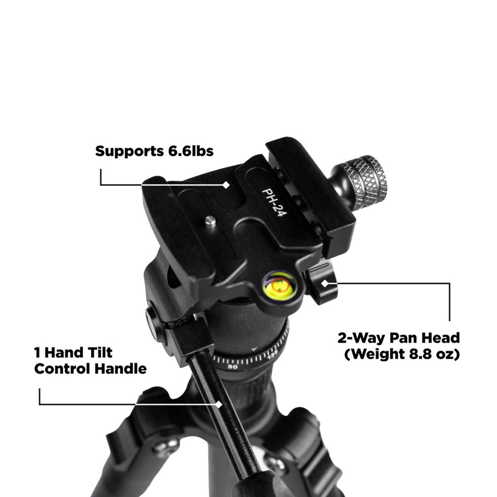 BlackOvis Alpine Pro Carbon Fiber Sitting Tripod with Panhead Gen 2 - Carbon -