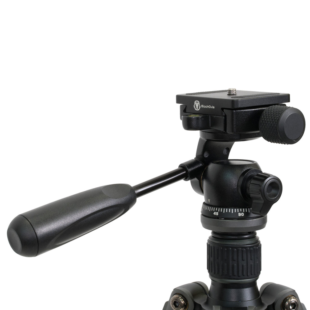 BlackOvis Alpine Pro Carbon Fiber Sitting Tripod with Panhead Gen 2 - Carbon -